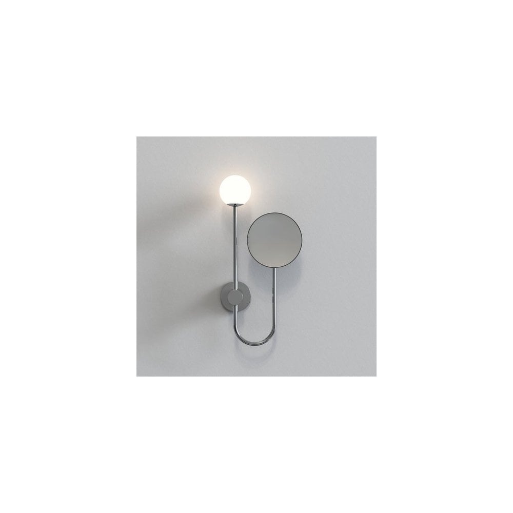 Sleek Chrome Orb Wall Light for Bathroom Mirror