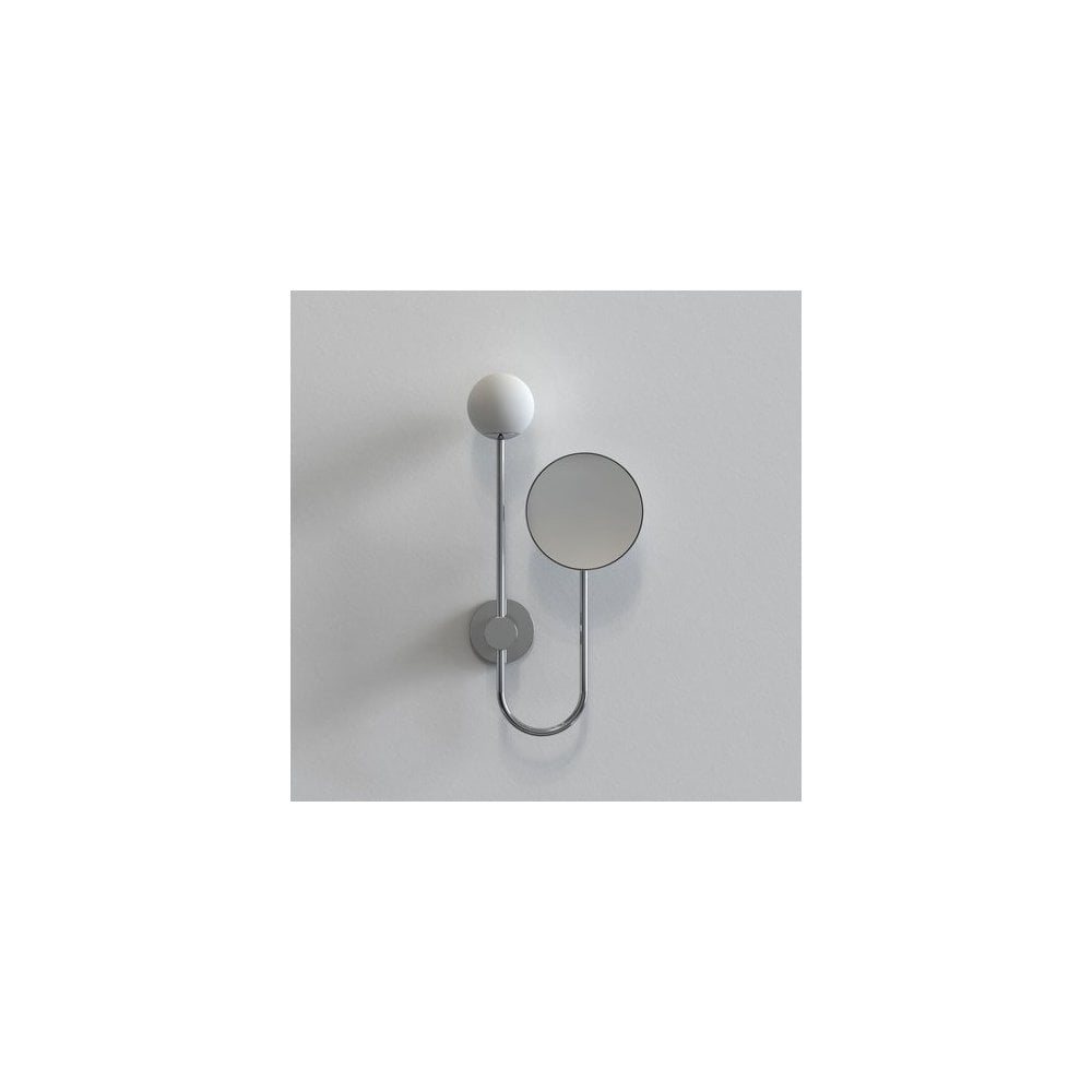 Sleek Chrome Orb Wall Light for Bathroom Mirror