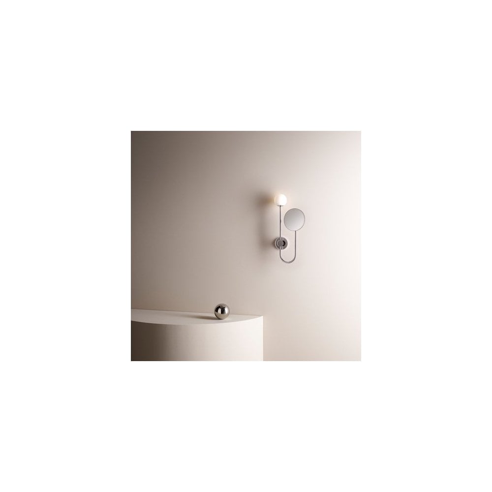 Sleek Chrome Orb Wall Light for Bathroom Mirror