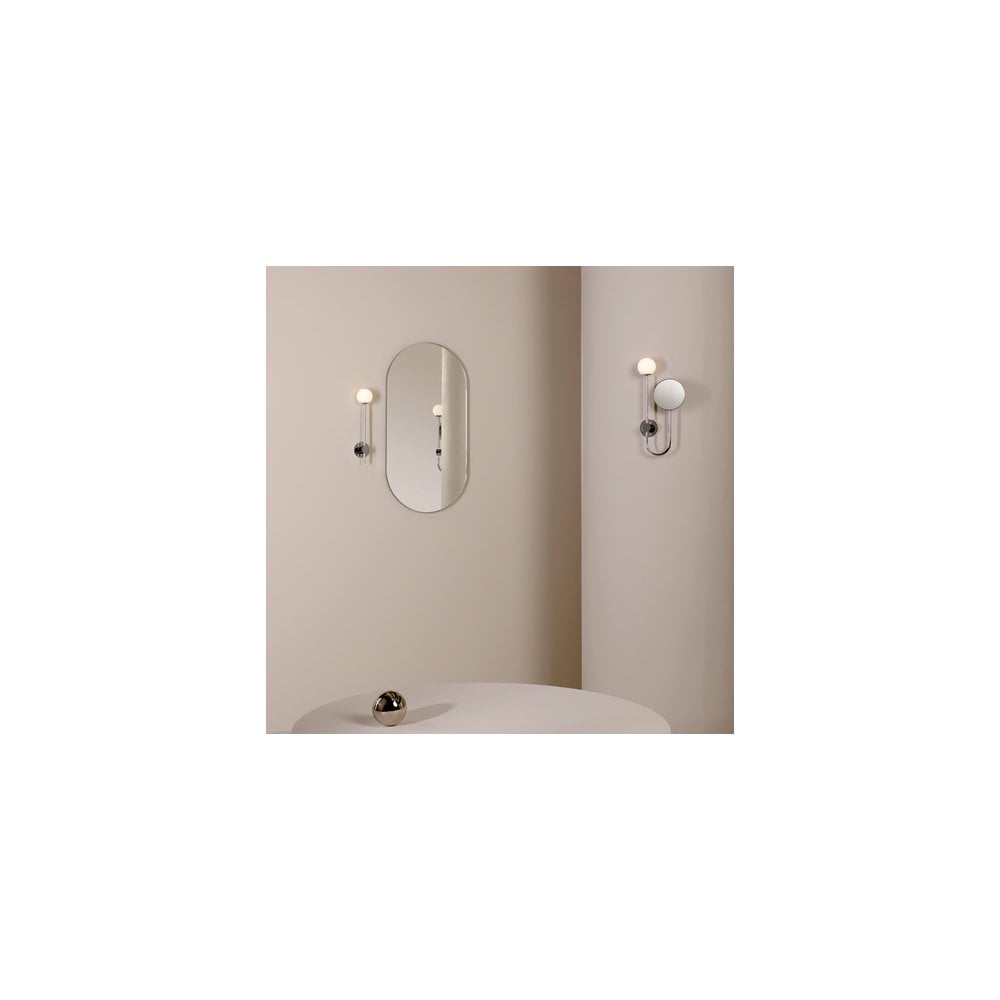 Sleek Chrome Orb Wall Light for Bathroom Mirror