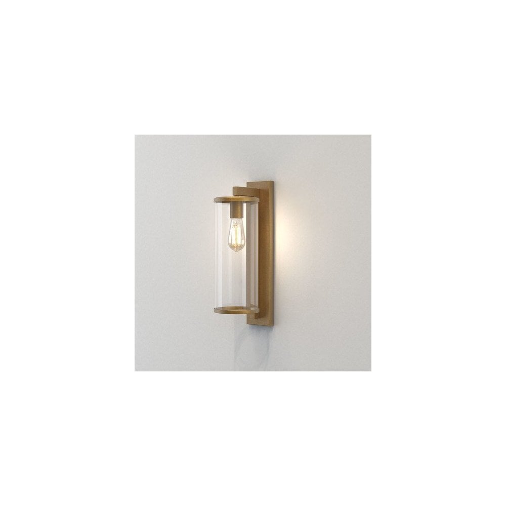 Pimlico Vintage Brass Tall Outdoor Wall Lantern, 500mm