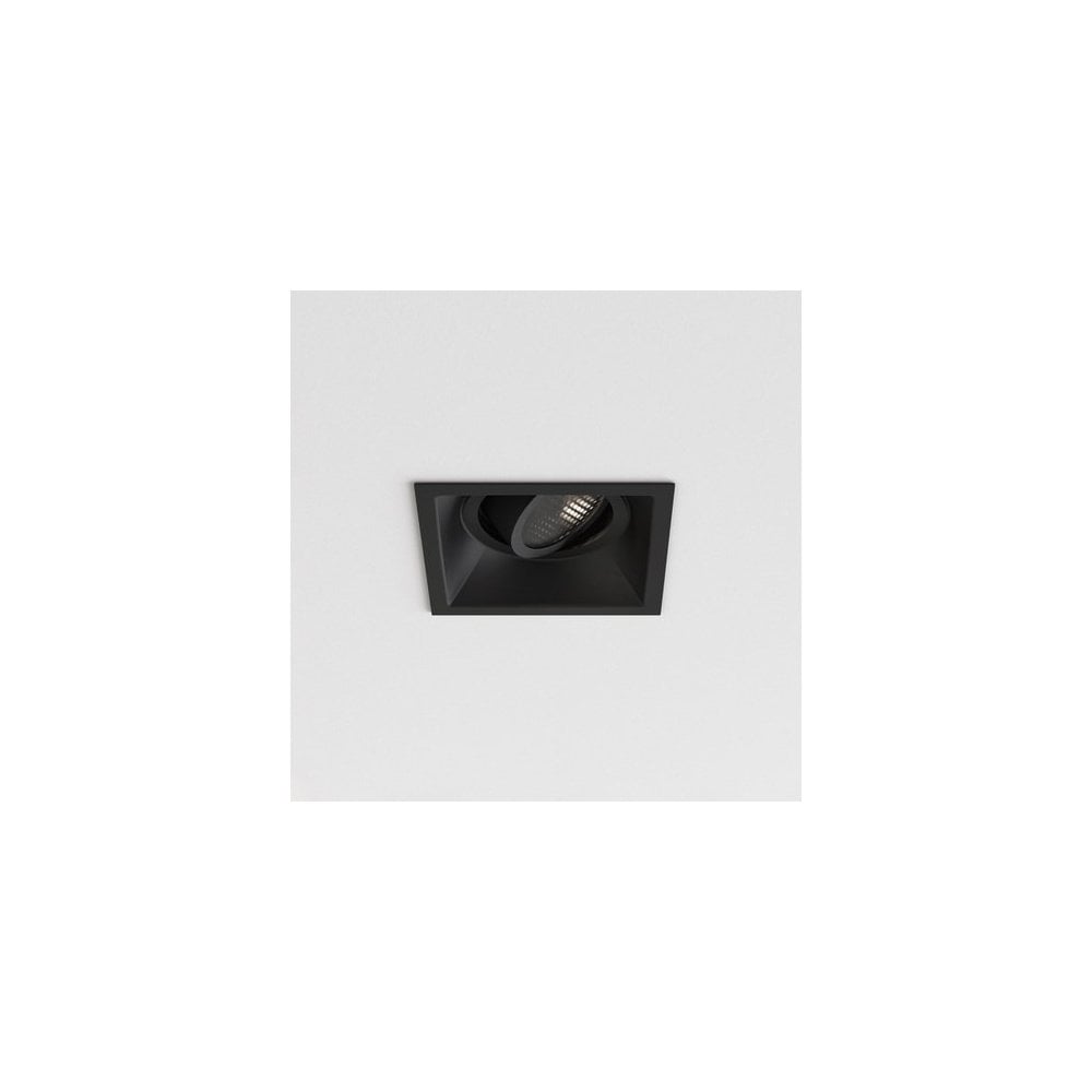 Sleek Black Fire-Rated Square Adjustable Ceiling Light