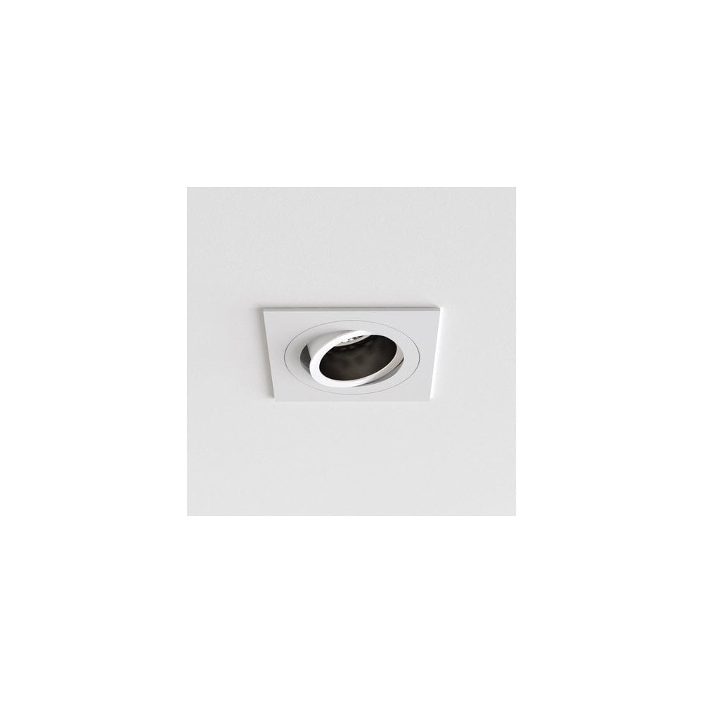 Slimline Square Adjustable Fire-Rated Ceiling Light in Matte White Finish