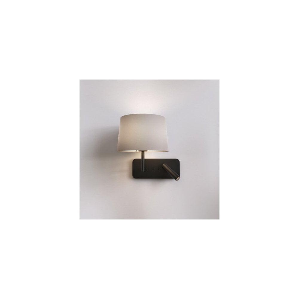 Dual Illumination Grande USB Matt Black Wall Light