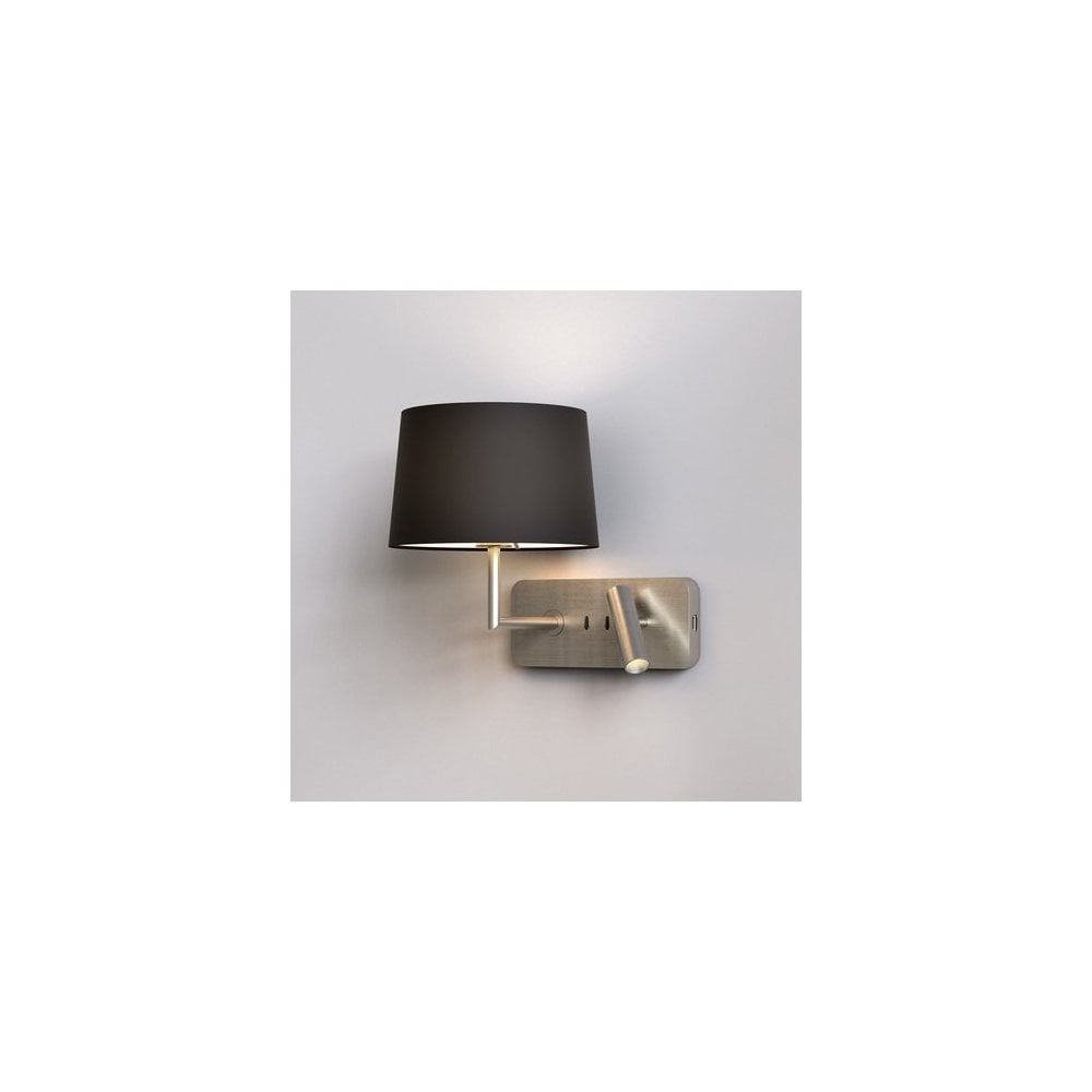 Dual Tone Matt Nickel USB Wall Light