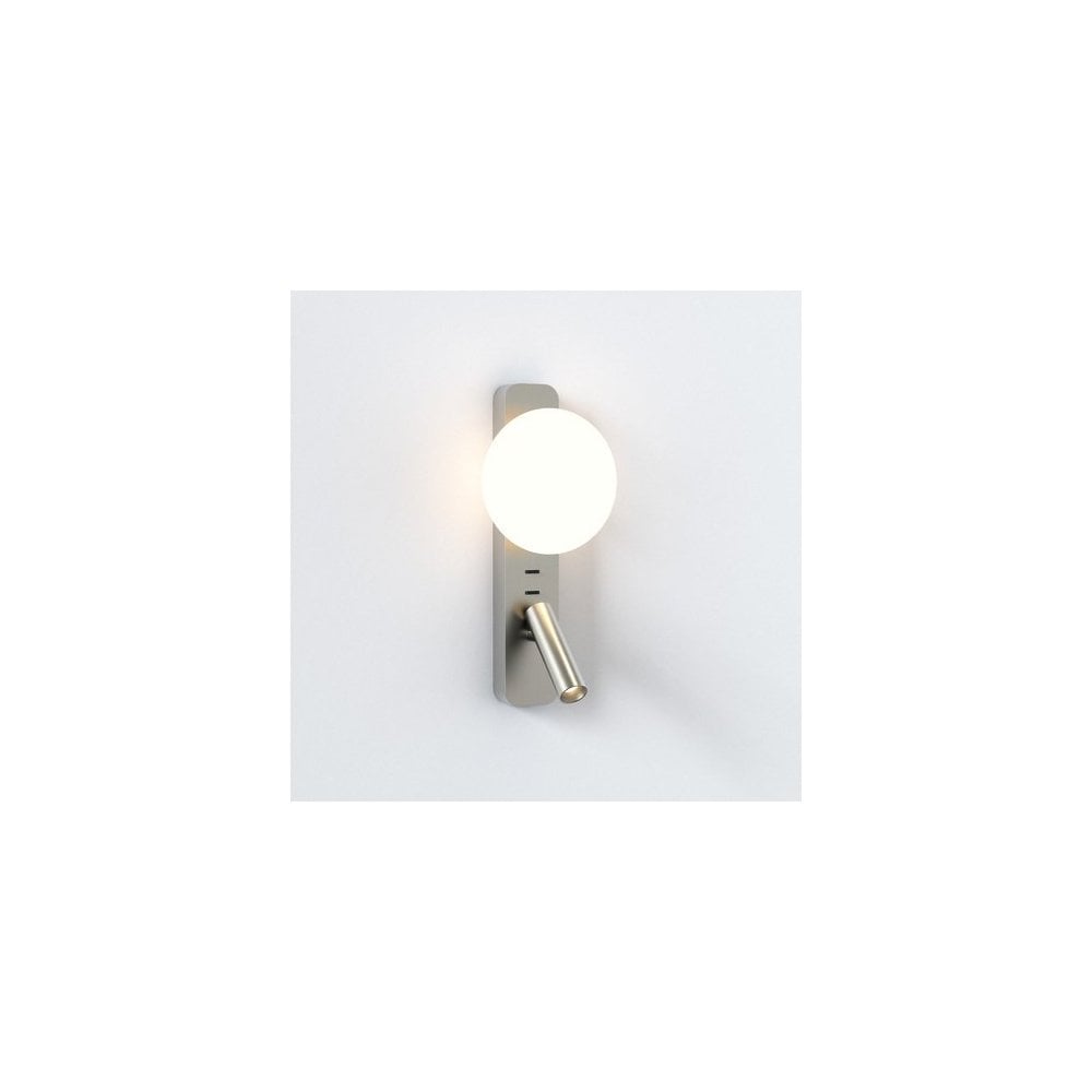 Modern Zeppo Wall Light with LED Globe, Matte Nickel Finish