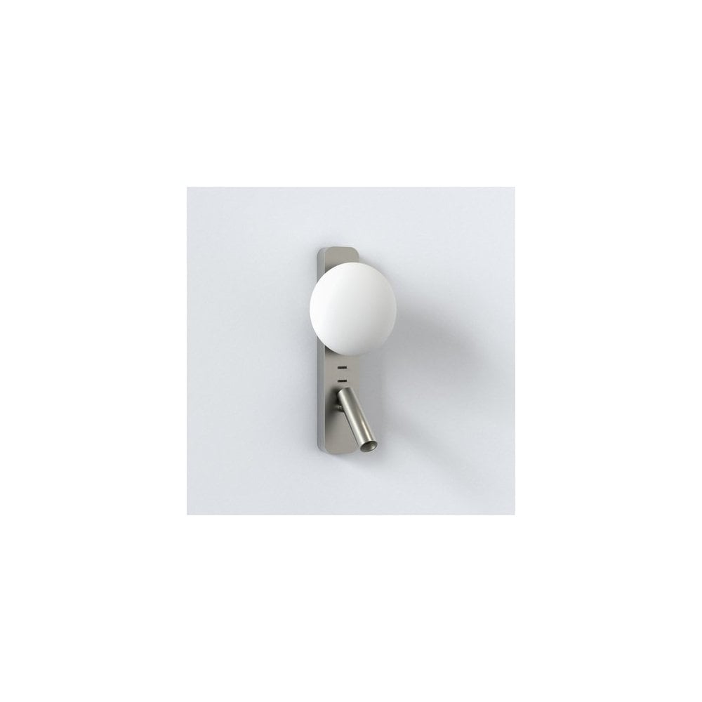 Modern Zeppo Wall Light with LED Globe, Matte Nickel Finish