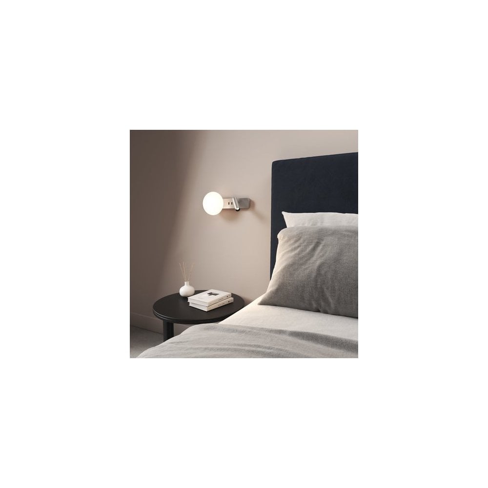 Zeppo Matt White Reading Light with Globe Accent