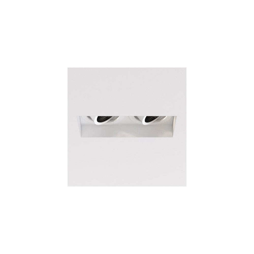 Matt White Dual Adjustable Square Ceiling Light Fixture