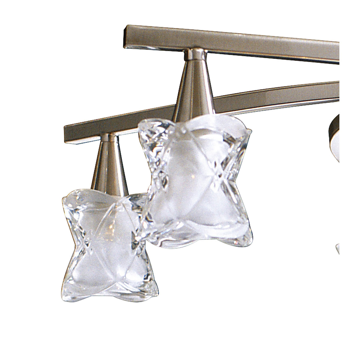 Rosa Del Desierto Satin Nickel Convertible Pendant Light with Frosted and Clear Glass Shade