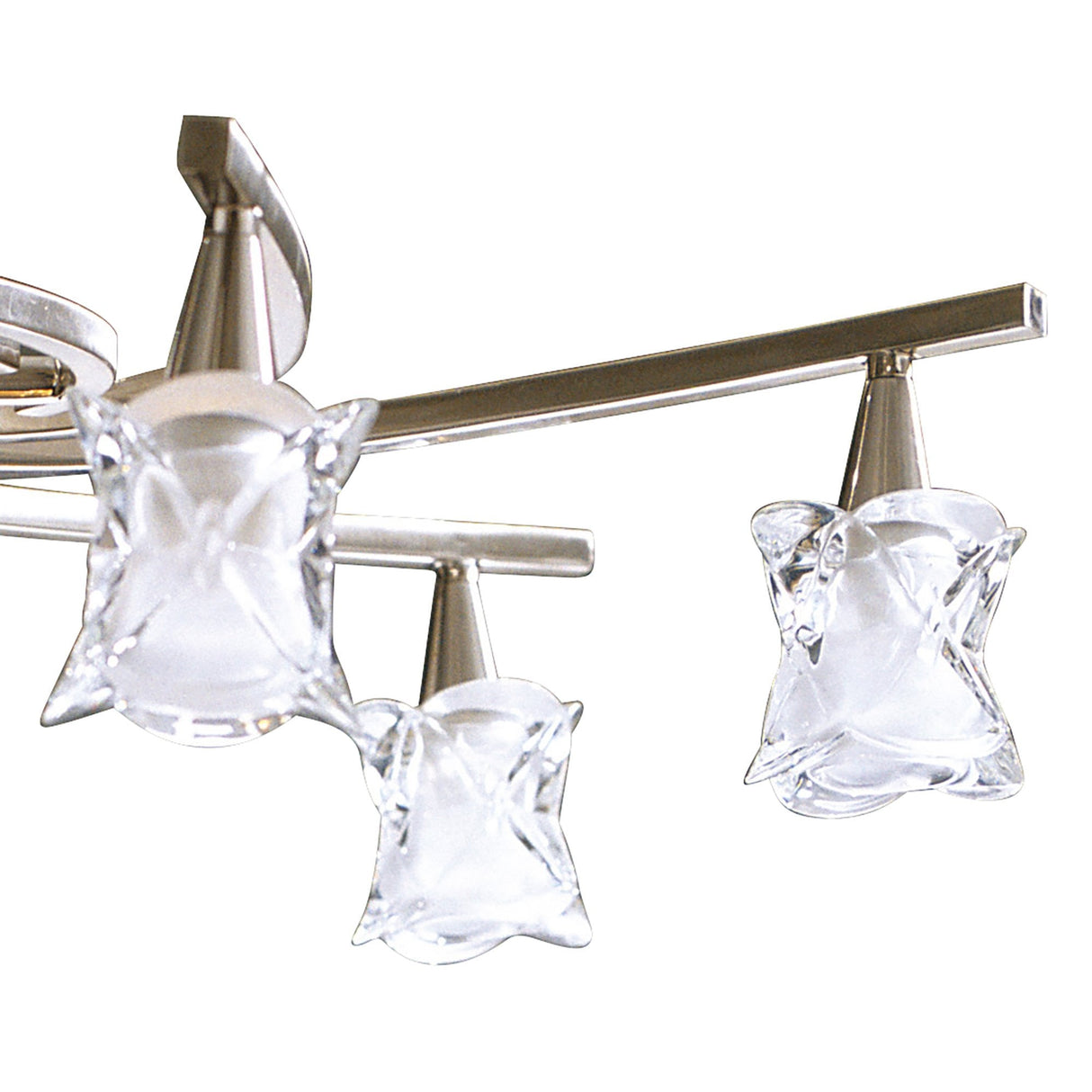 Rosa Del Desierto Satin Nickel Convertible Pendant Light with Frosted and Clear Glass Shade