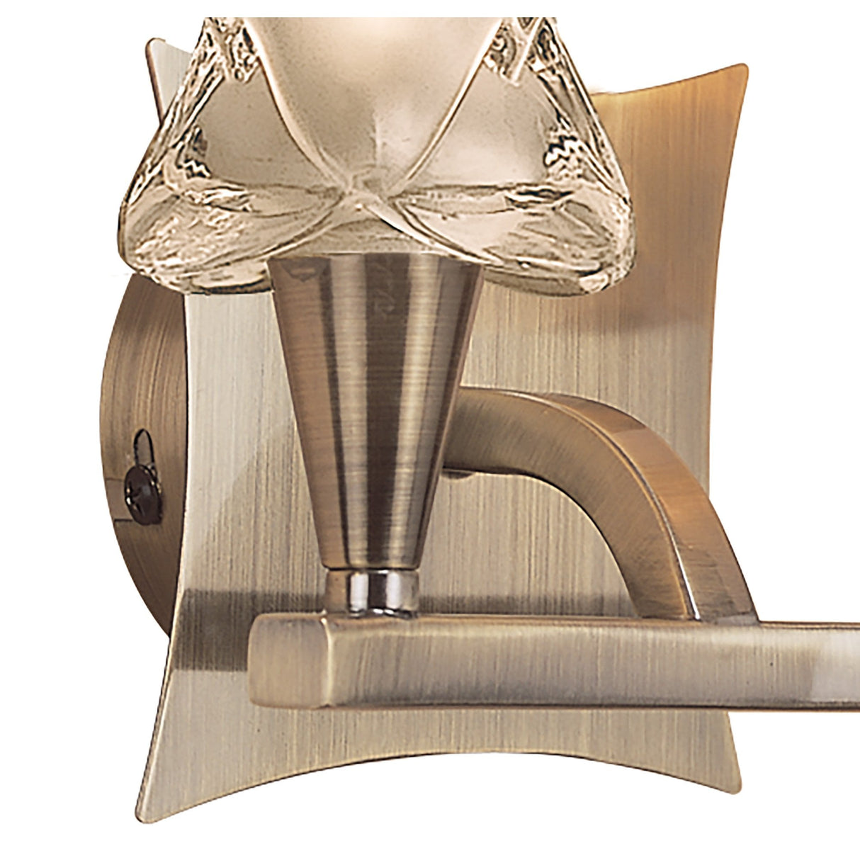 Rosa Del Desierto Antique Brass Wall Lamp with Dual Light and Intricate Frosted Glass Shade