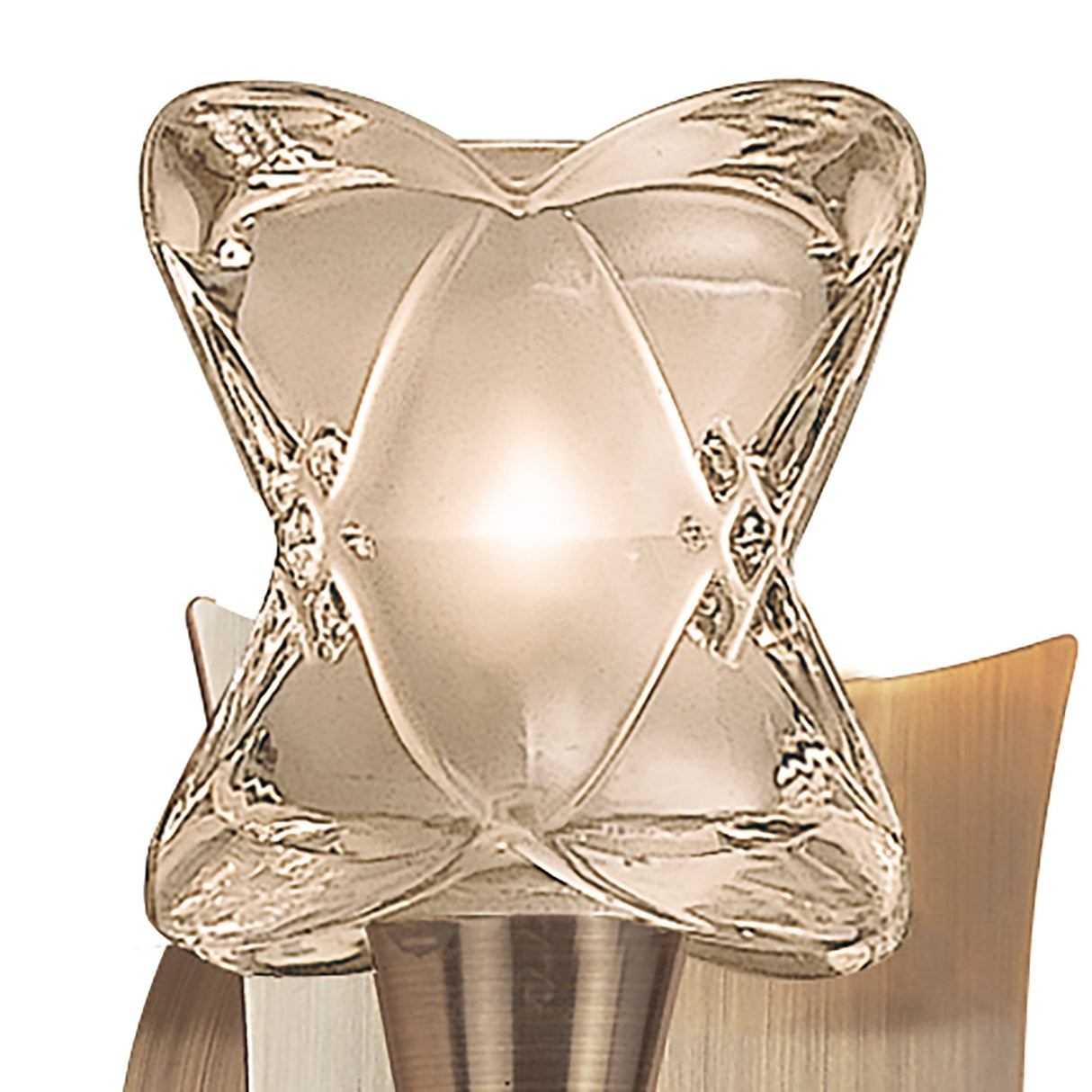 Rosa Del Desierto Antique Brass Wall Lamp with Dual Light and Intricate Frosted Glass Shade