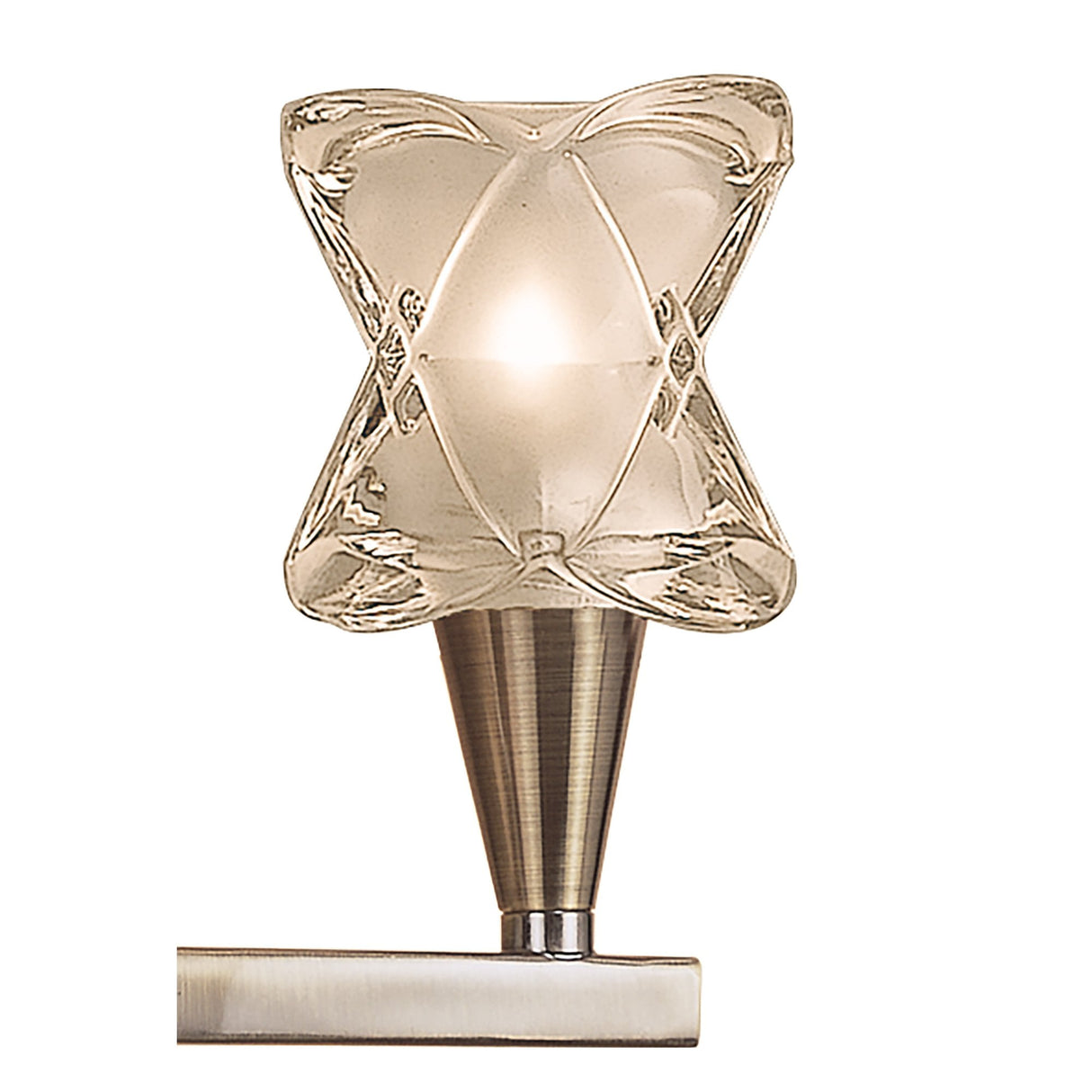 Rosa Del Desierto Antique Brass Wall Lamp with Dual Light and Intricate Frosted Glass Shade