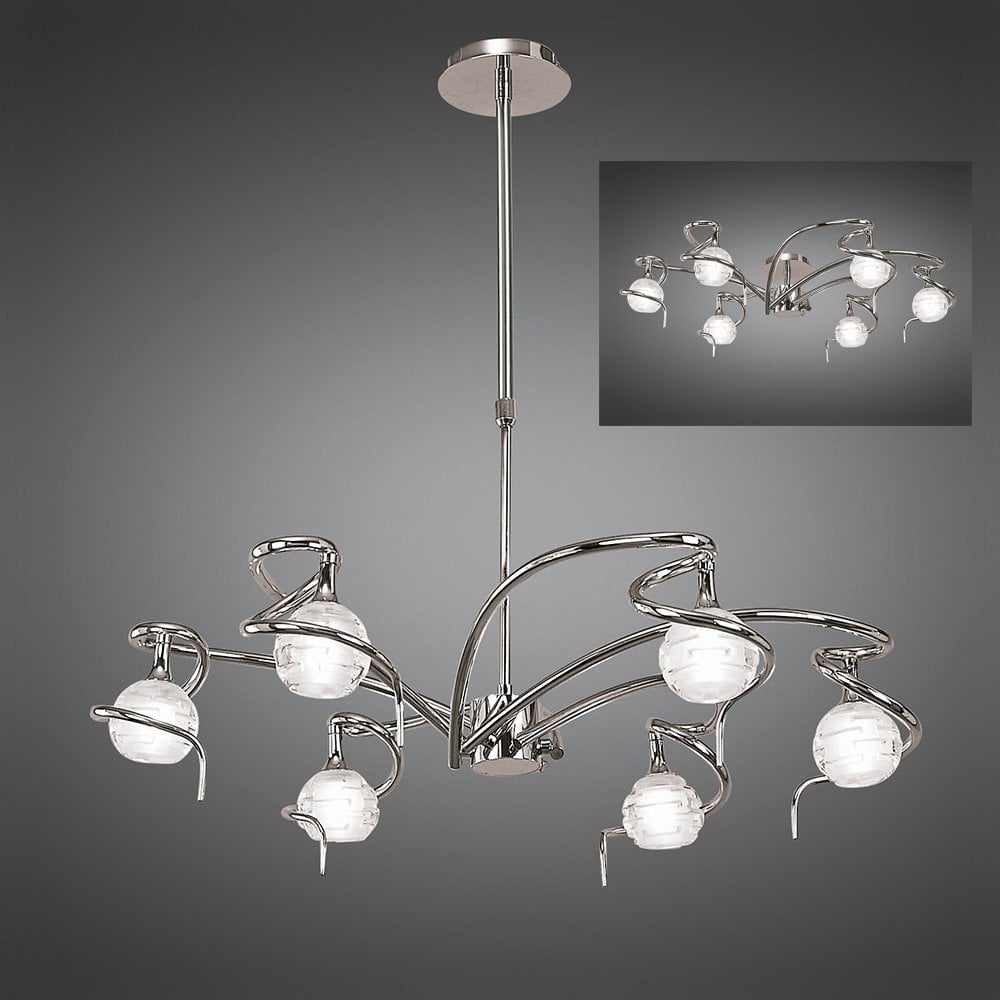 Dali Telescopic Convertible 6-Light Fixture in Polished Chrome