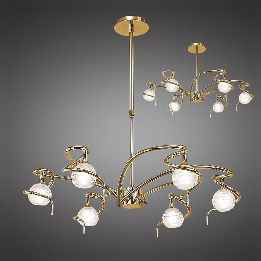 Santiago Sevillano's Dali Telescopic Convertible Pendant - 6 Light G9 in Polished Brass