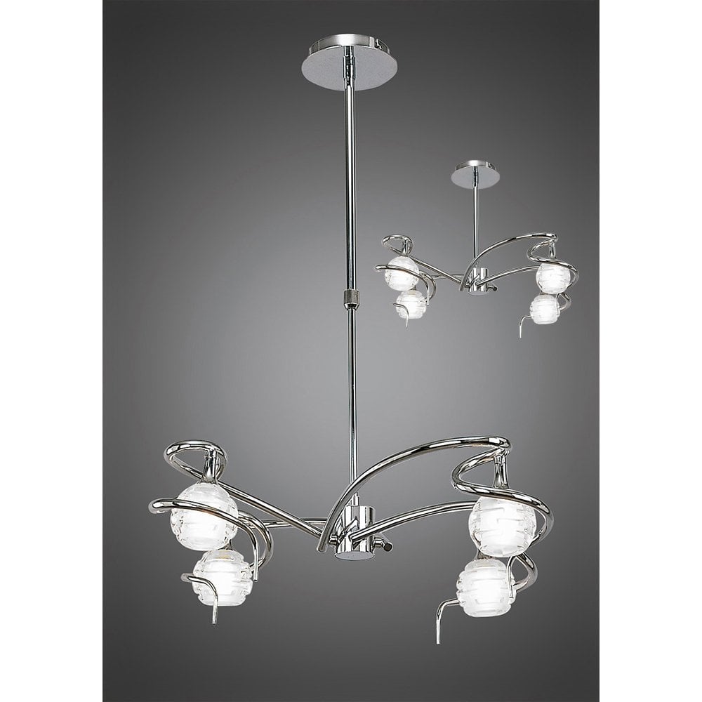 Dali Telescopic Convertible Pendant - Sleek 4-Light Design in Polished Chrome