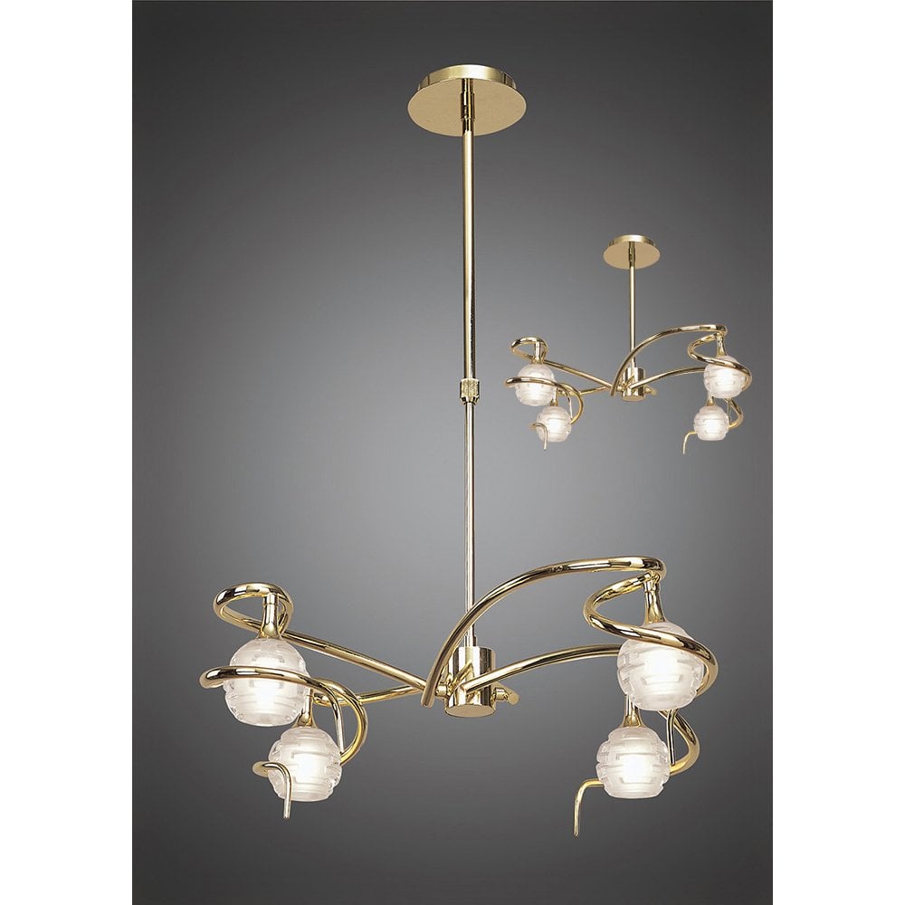 Dali Telescopic Pendant Semi Flush Light, Polished Brass - A Tribute to Artistic Elegance