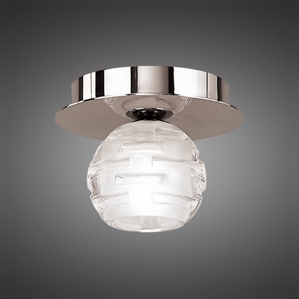 Elegant Chrome Dali Ceiling Light with Frosted Glass Shade