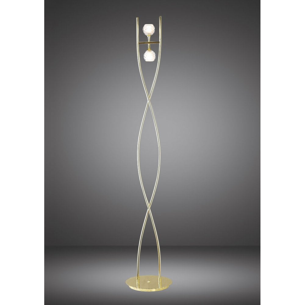 Dali Duo Luminaire Floor Lamp in Polished Brass by Santiago Sevillano