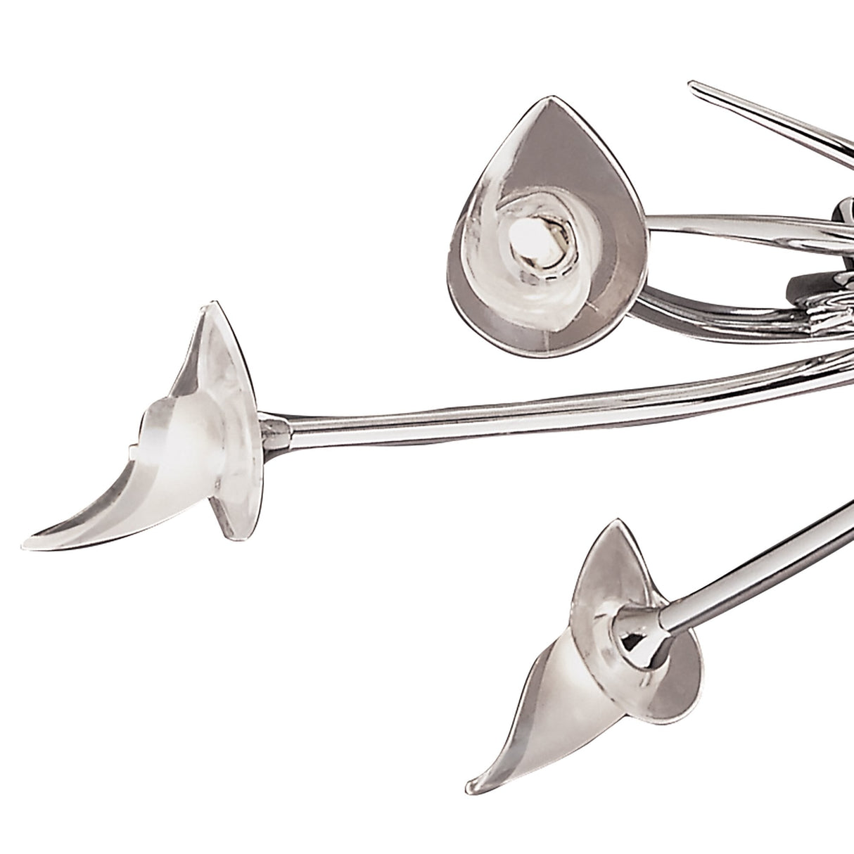 Flavia Telescopic Convertible Pendant with Frosted Glass Shades, Polished Chrome Finish