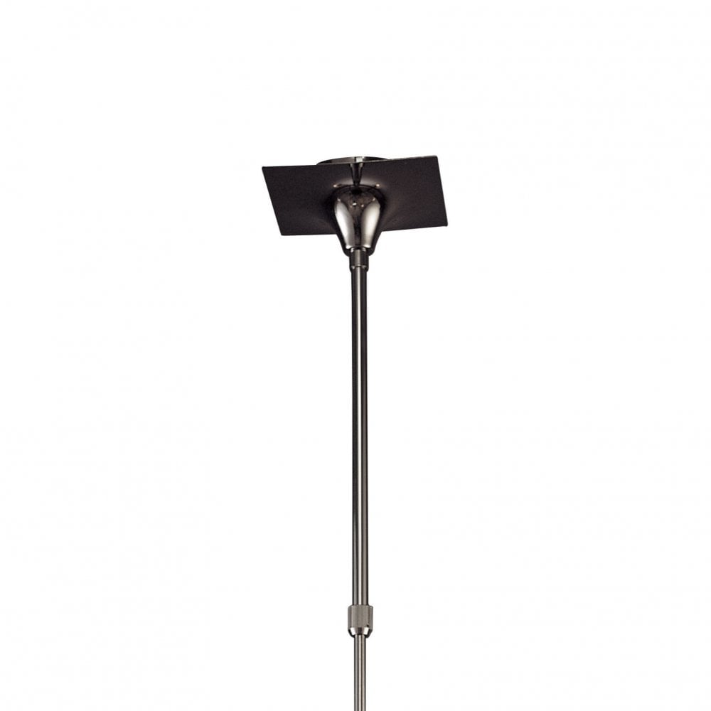 Flavia Convertible Telescopic Pendant with Frosted Glass Shades, Black Chrome