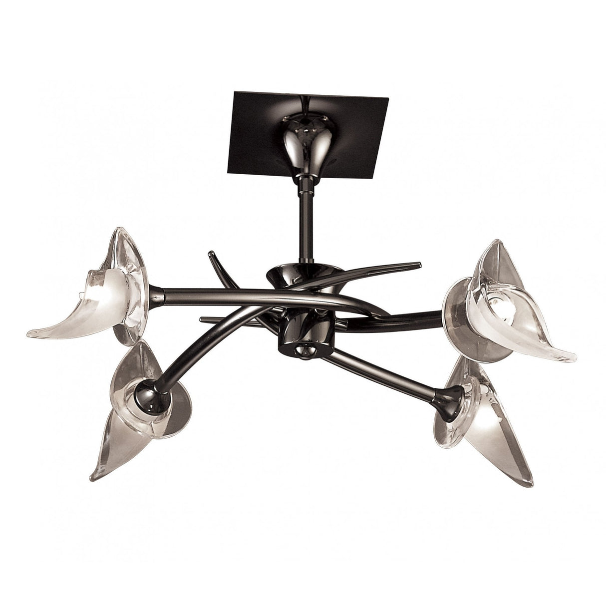 Flavia Telescopic Pendant Light: Convertible 4-Light Fixture in Black Chrome