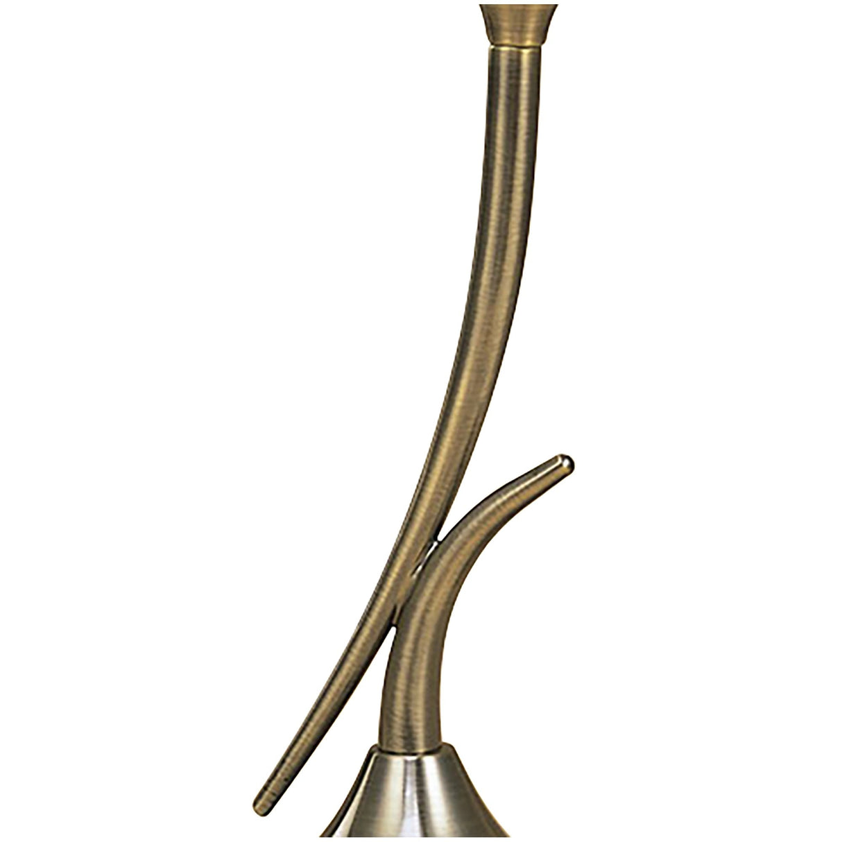 Flavia Table Lamp with Antique Brass Finish, Elegant Curves, and Frosted Glass Shade