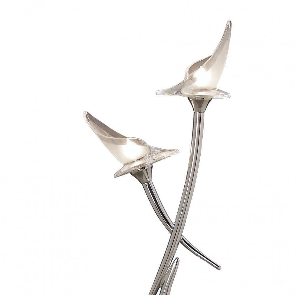 Elegant Flavia Dual Light Table Lamp in Polished Chrome Finish