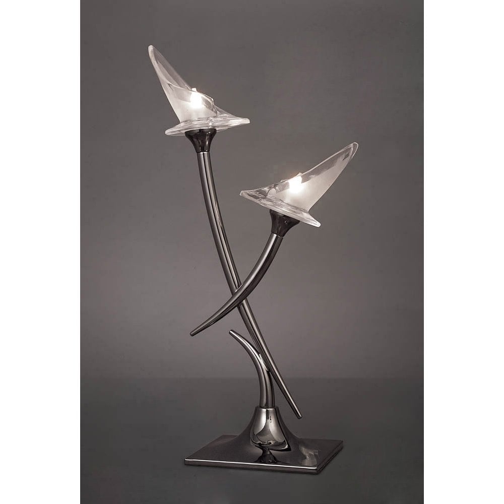 Flavia Dual Light G9 Table Lamp in Sleek Black Chrome