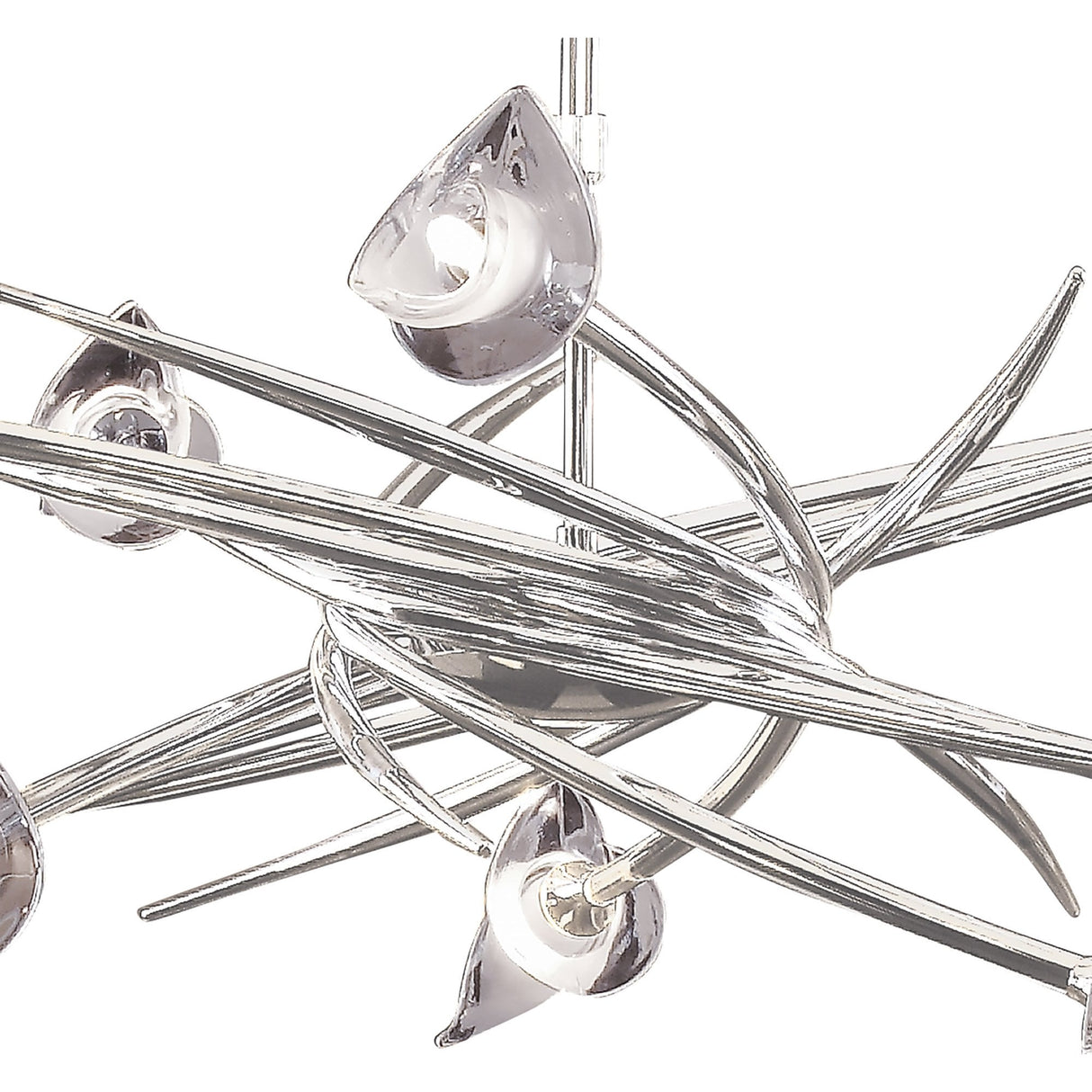 Flavia 10-Light Polished Chrome Pendant with Frosted & Clear Glass Shades