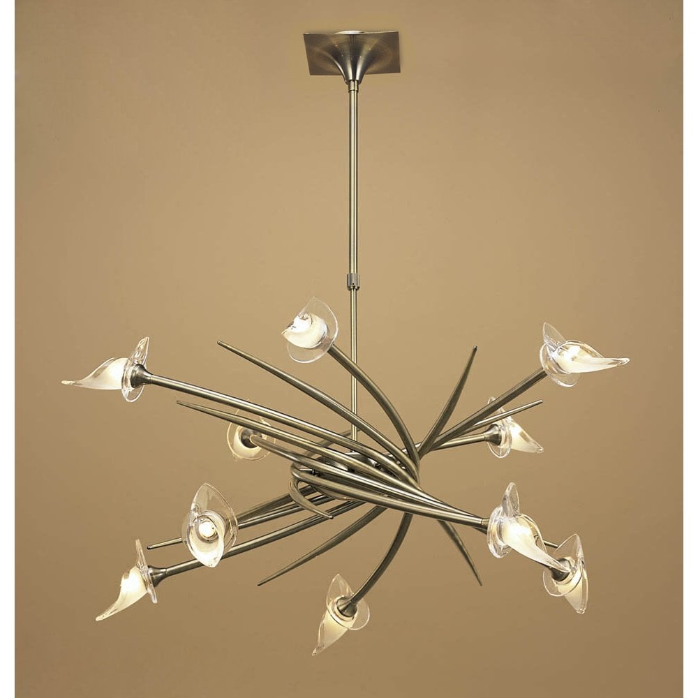 Elegant Flavia Antique Brass 10-Light Pendant Chandelier