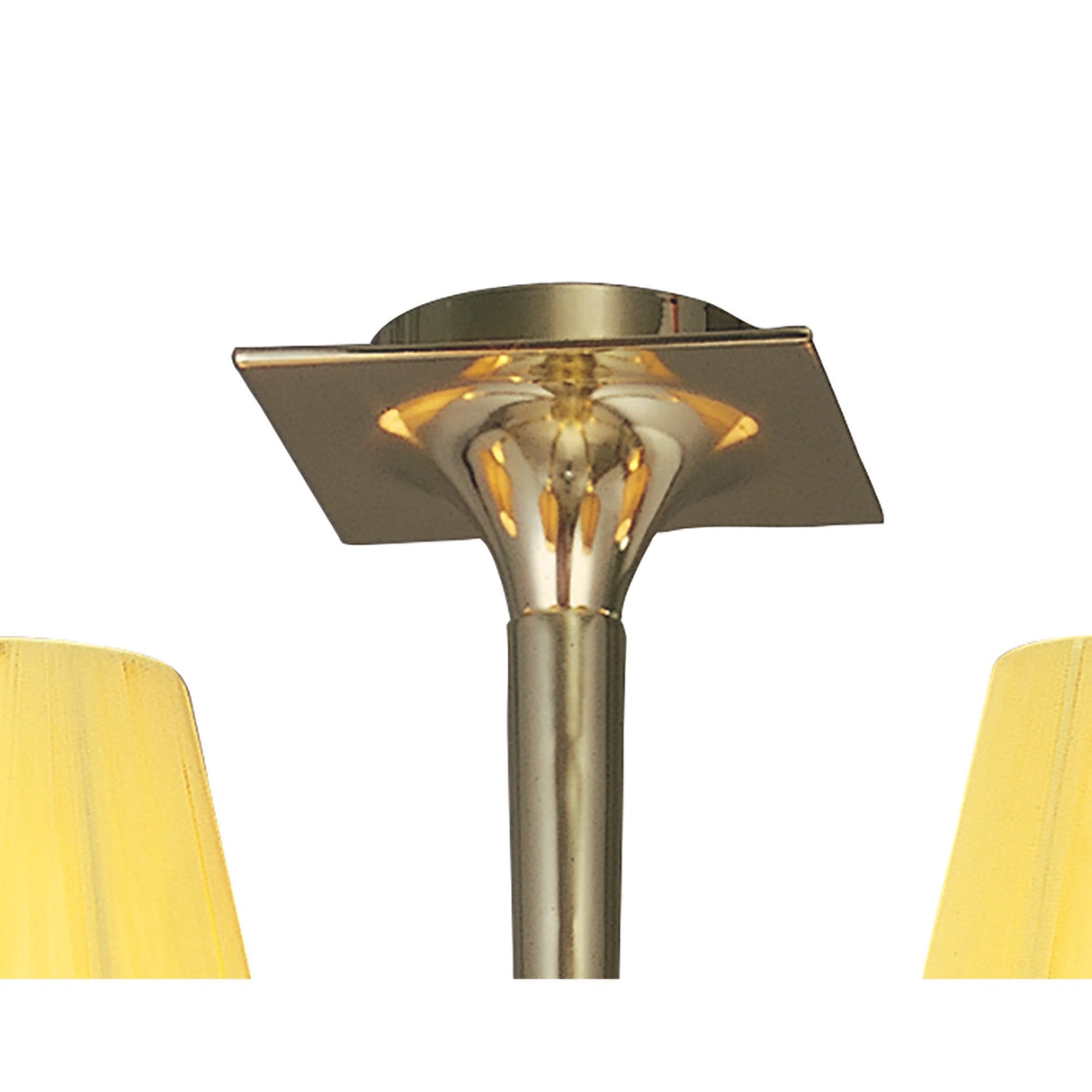 Siena Collection: Elegant Polished Brass Ceiling Light with Amber Cream Shades and Clear Crystal Accents