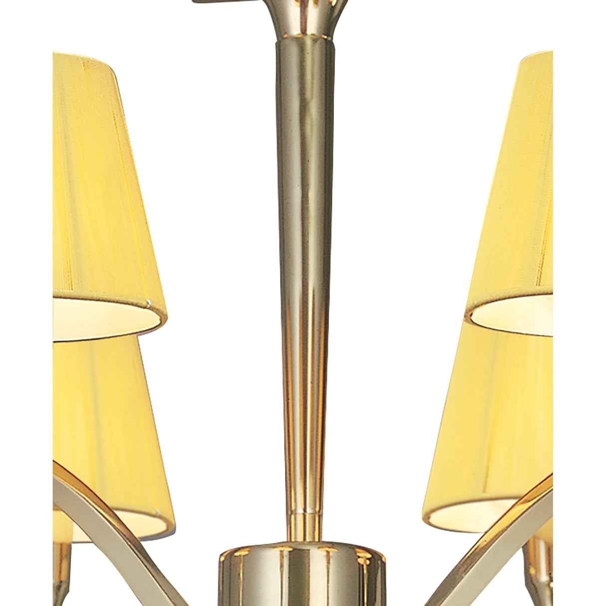 Siena Collection: Elegant Polished Brass Ceiling Light with Amber Cream Shades and Clear Crystal Accents
