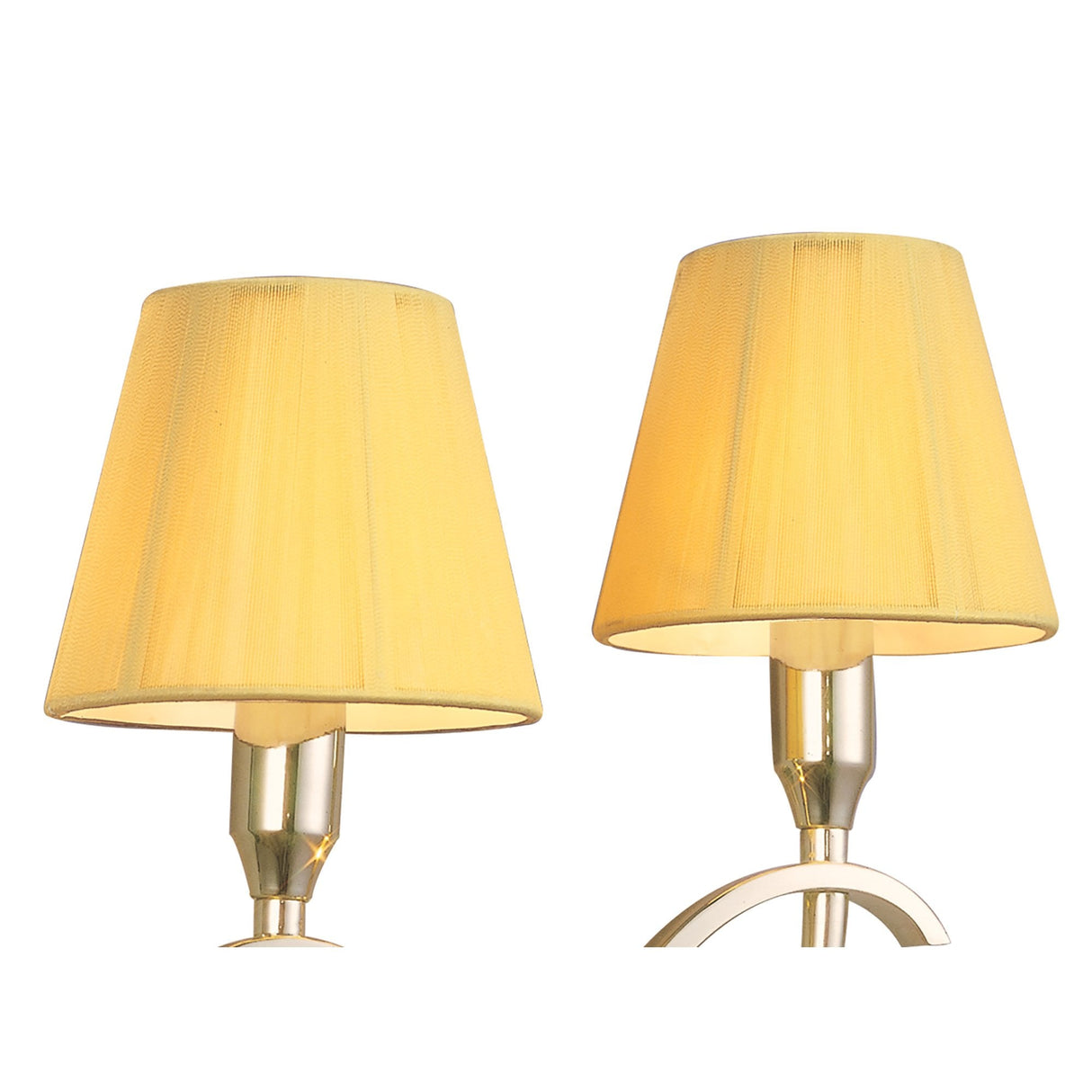 Siena Dual Light Wall Fixture in Polished Brass with Amber Shades and Clear Crystal Accents