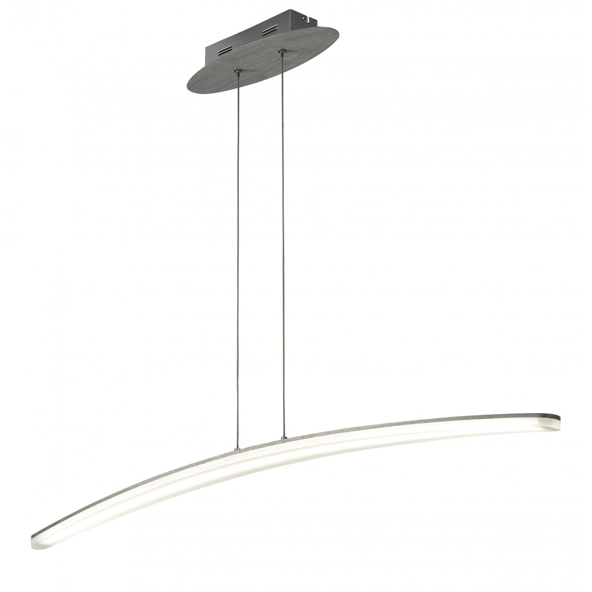 Hemisferic 28W LED Pendant Light, 110cm Bar, 3000K Warm White, Satin Aluminium & Frosted Acrylic Finish, 3-Year Warranty