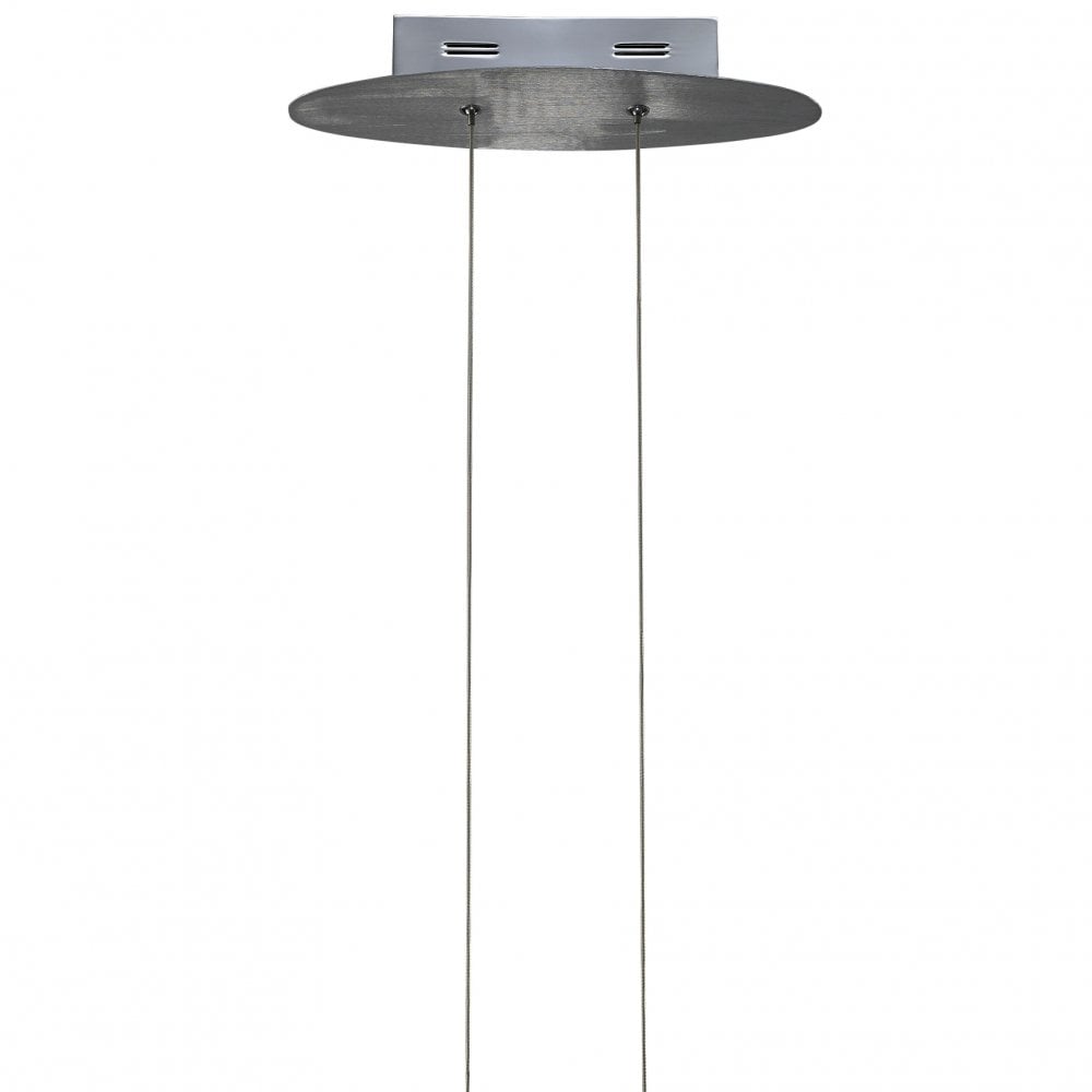 Hemisferic 20W LED Pendant Light, 70cm, Satin Aluminium & Frosted Acrylic, 3000K Warm White