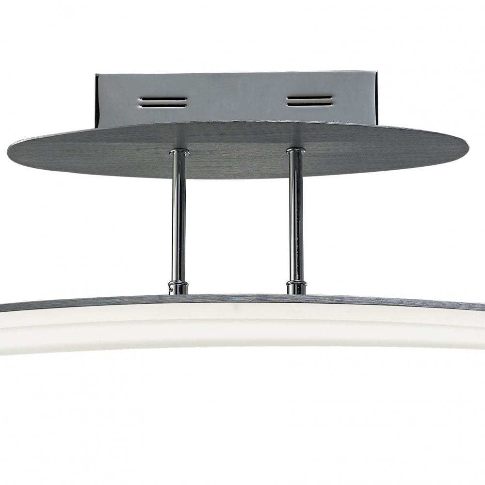 Hemisferic 70cm Ceiling LED Bar Light, 20W, 3000K Warm White, Satin Aluminium/Acrylic