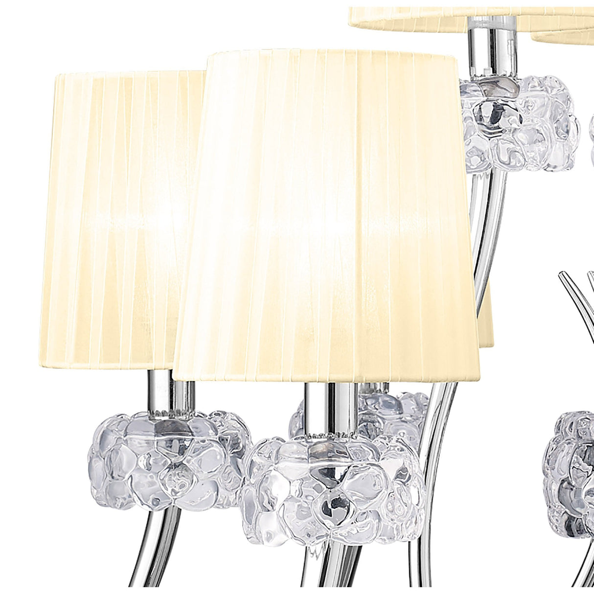 Loewe 2-Tier Pendant Light with Polished Chrome Finish and Cream Shades by Jose Ignacio Ballester Martinez