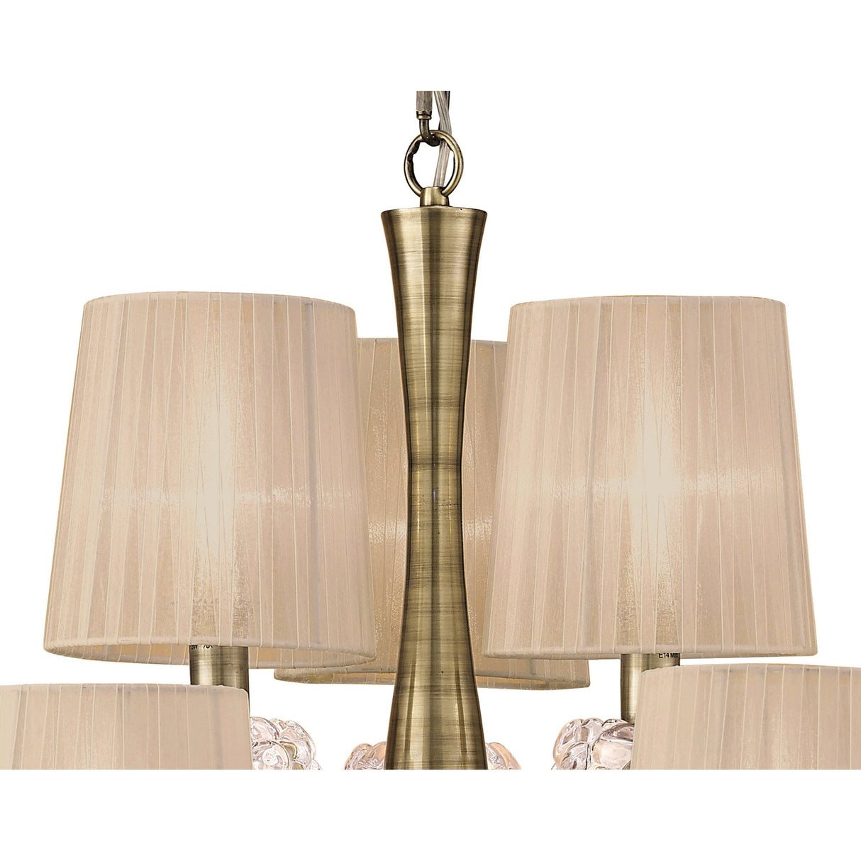 Loewe Antique Brass Two-Tier Pendant with Soft Bronze Shades - 9-Light E14 Design by Jose Ignacio Ballester Martinez