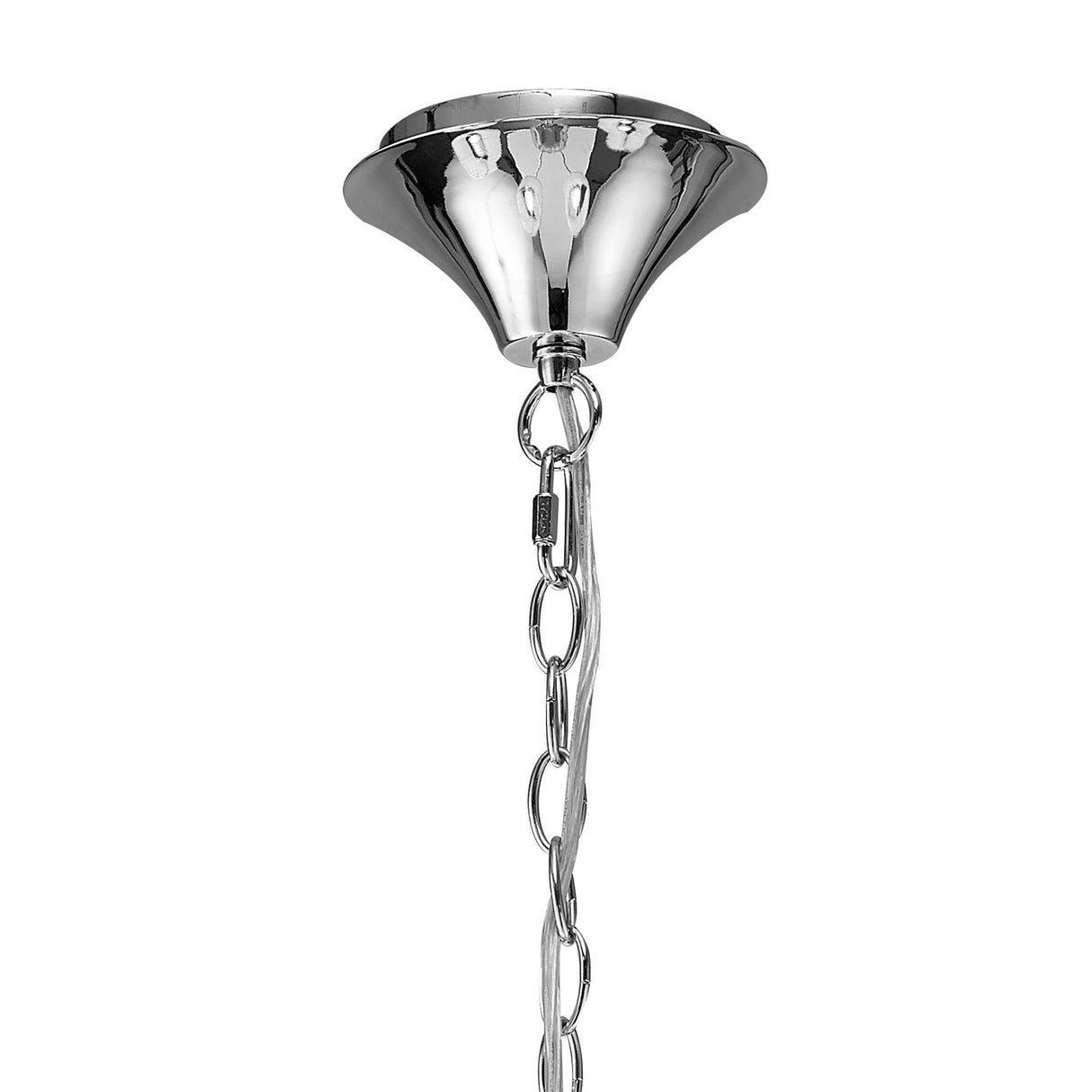 Loewe 5-Light Pendant with Polished Chrome and White Shades