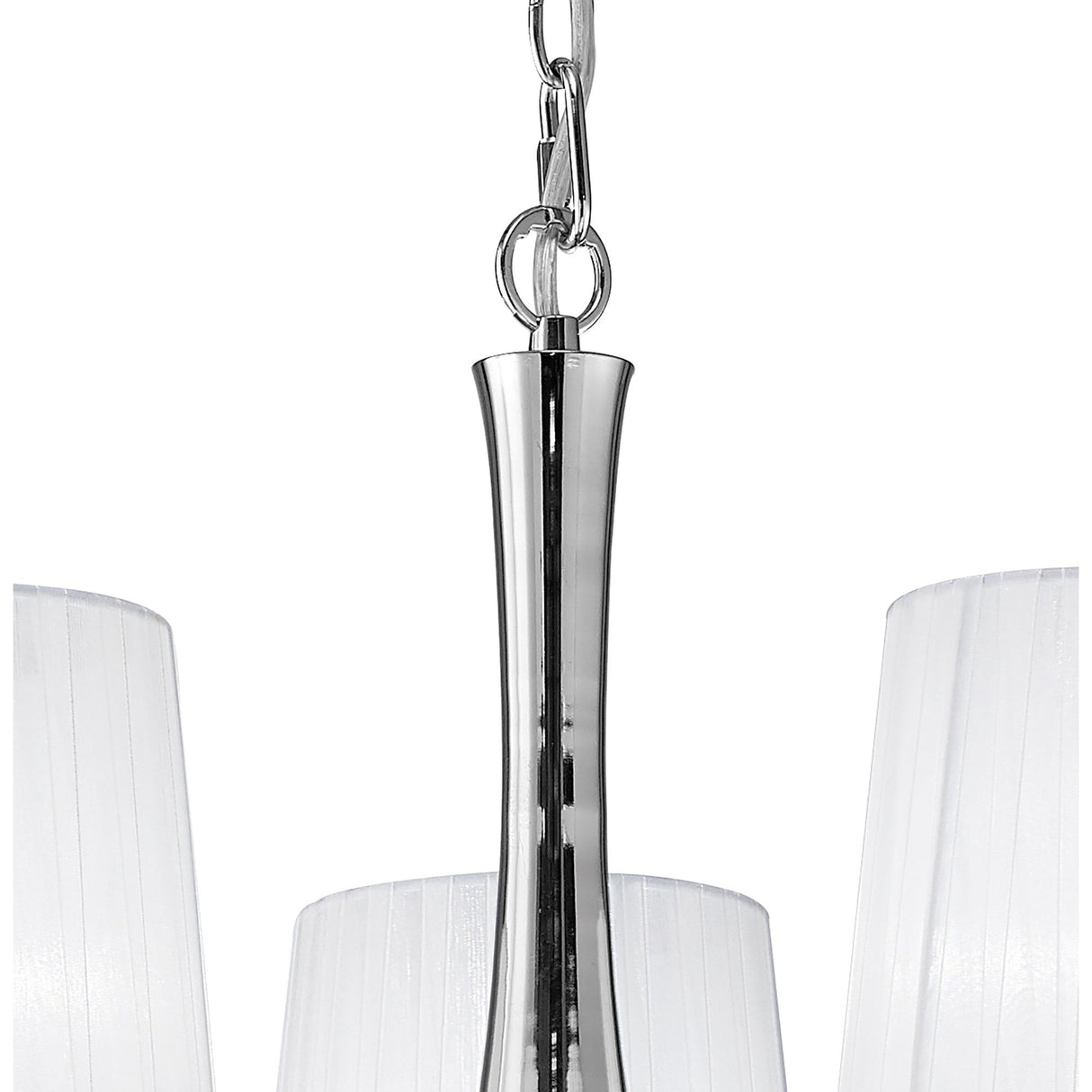 Loewe 5-Light Pendant with Polished Chrome and White Shades