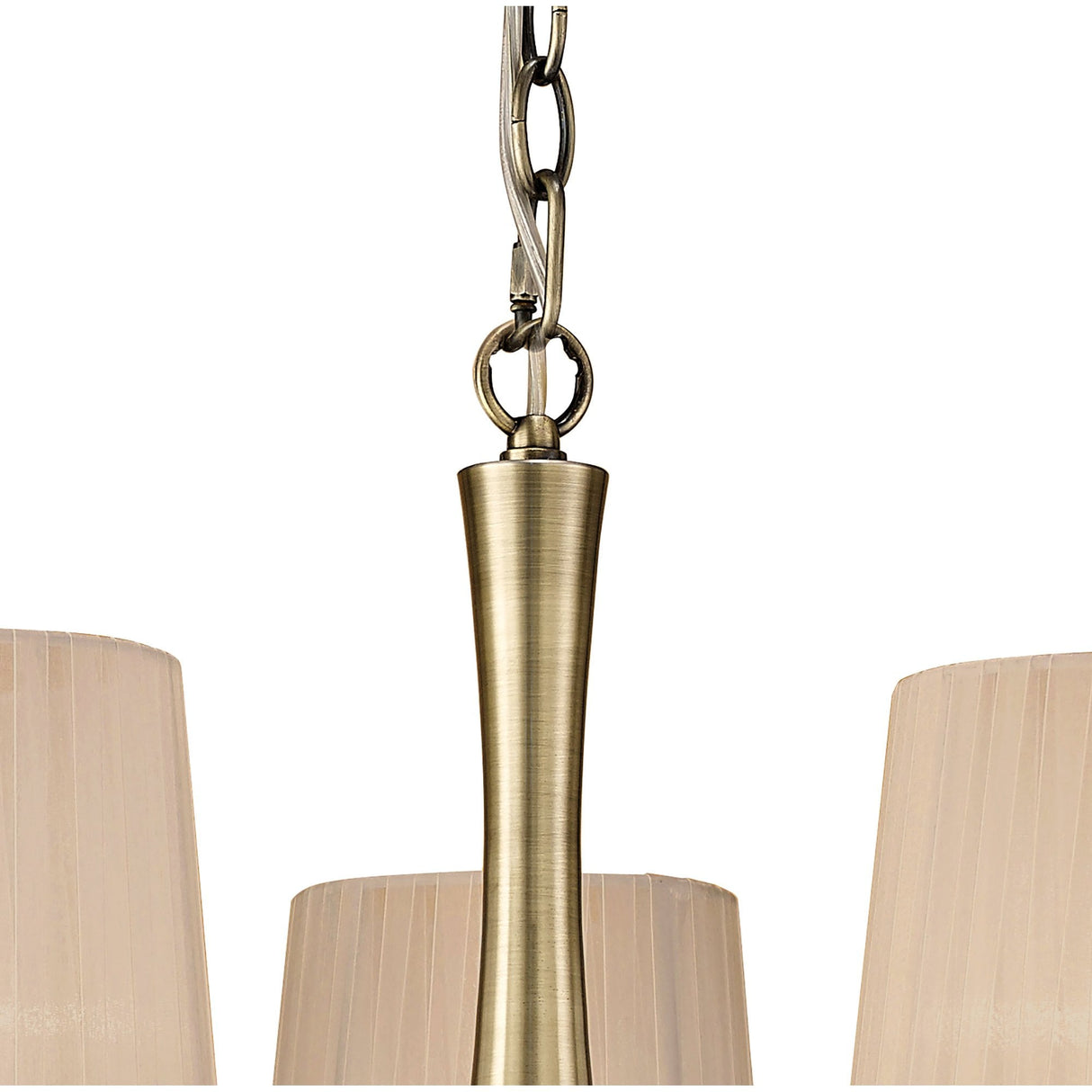 Loewe Antique Brass 5-Light Pendant with Soft Bronze Shades