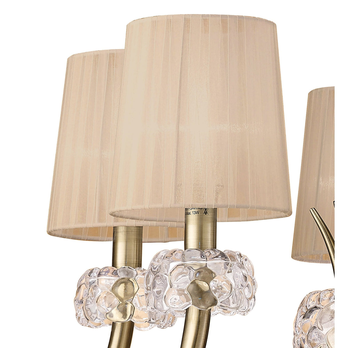 Loewe Antique Brass 5-Light Pendant with Soft Bronze Shades