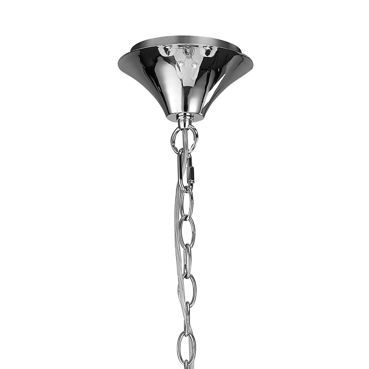 Loewe Slim 5-Light Pendant with Cream Shades in Polished Chrome Design