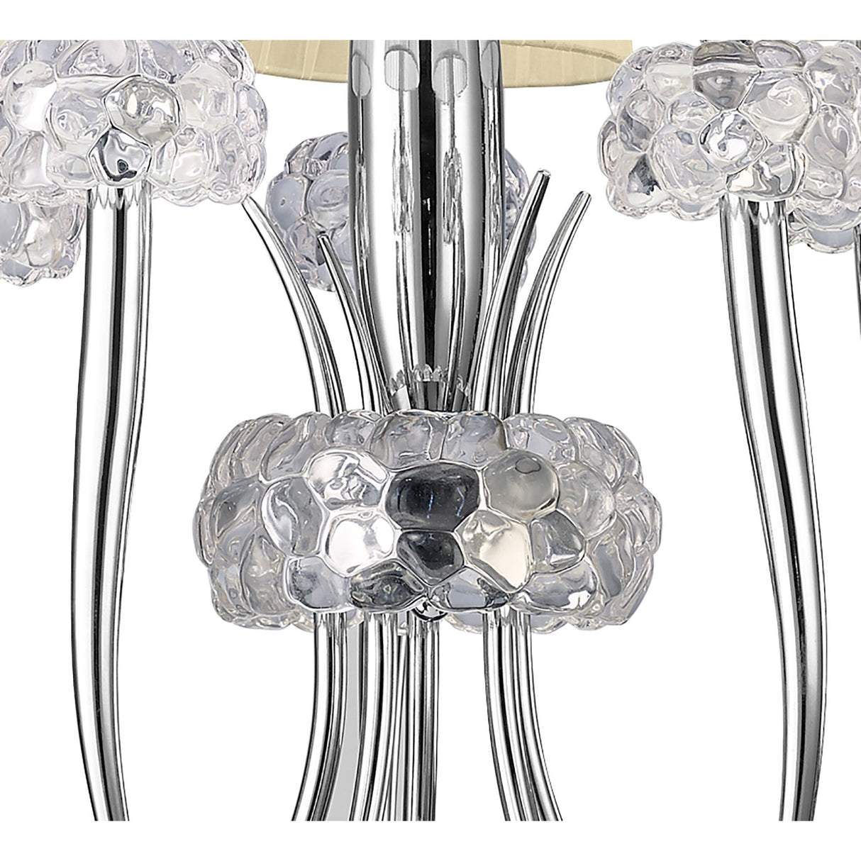 Loewe Slim 5-Light Pendant with Cream Shades in Polished Chrome Design