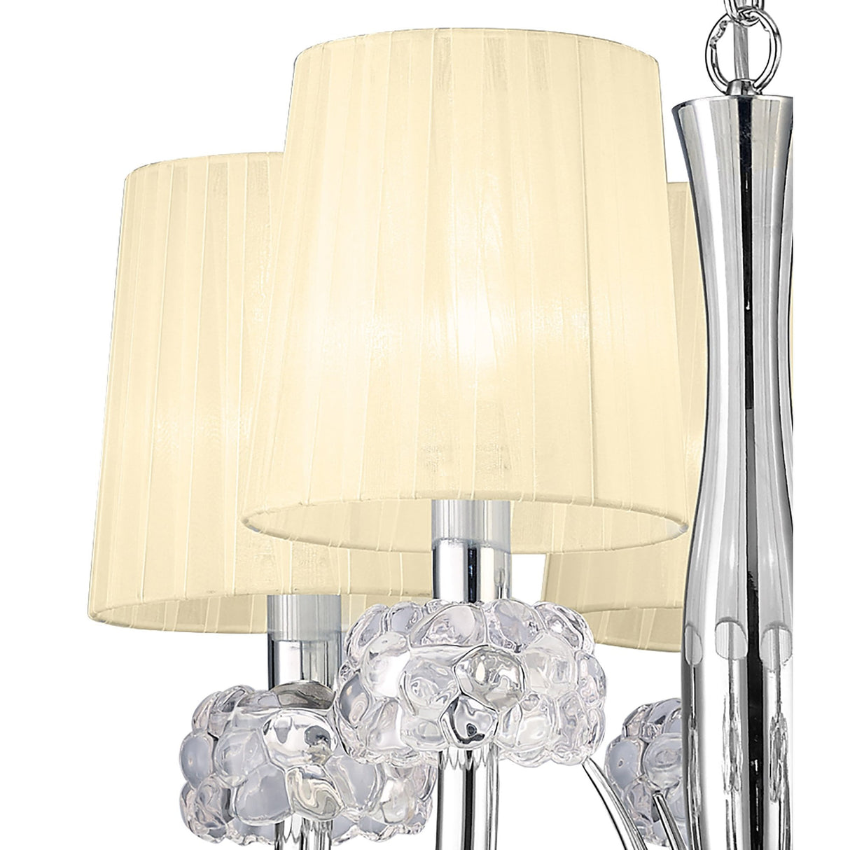 Loewe Slim 5-Light Pendant with Cream Shades in Polished Chrome Design