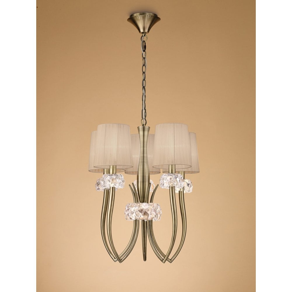 Loewe Antique Brass Slim Pendant Light Fixture with Soft Bronze Shades