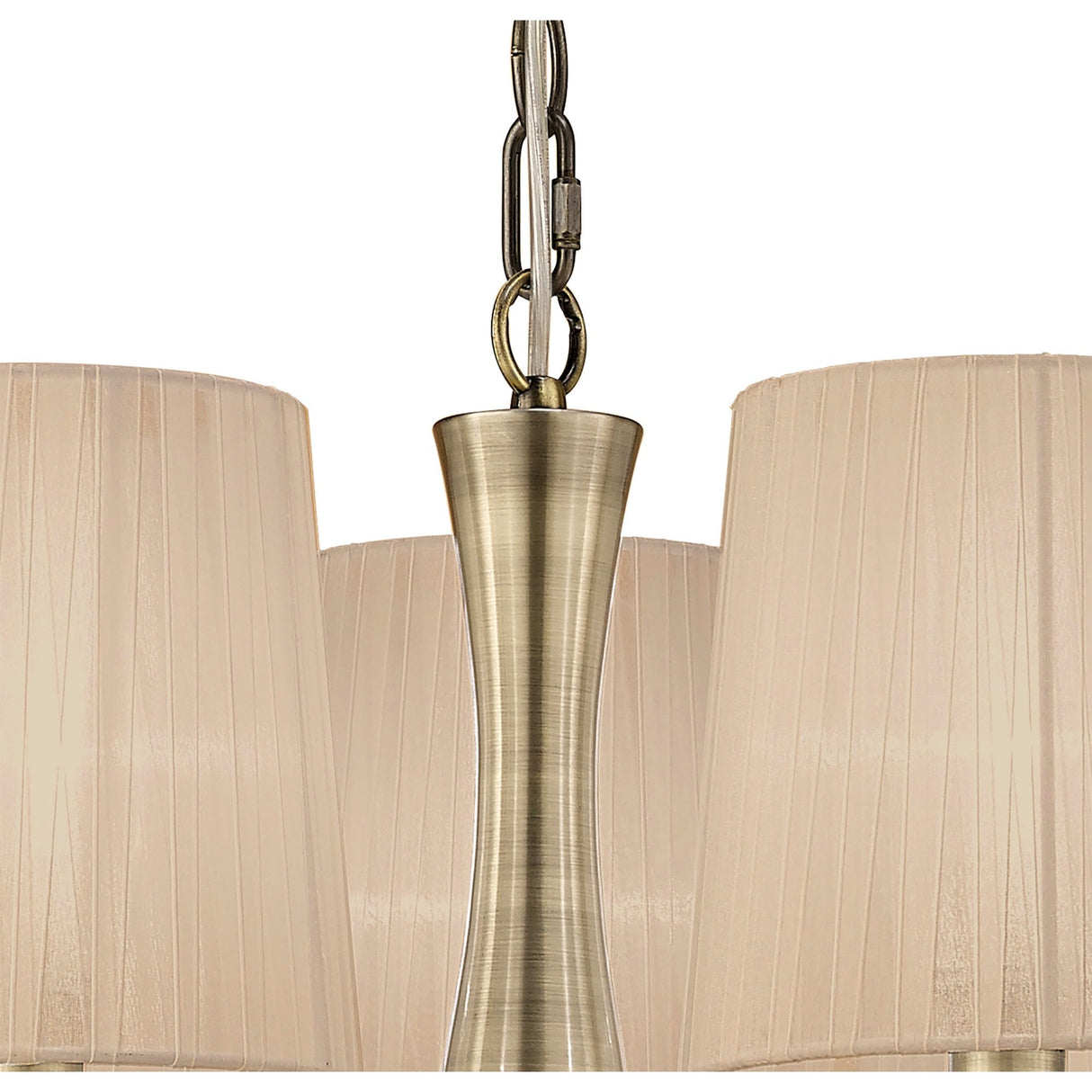 Loewe Antique Brass Slim Pendant Light Fixture with Soft Bronze Shades
