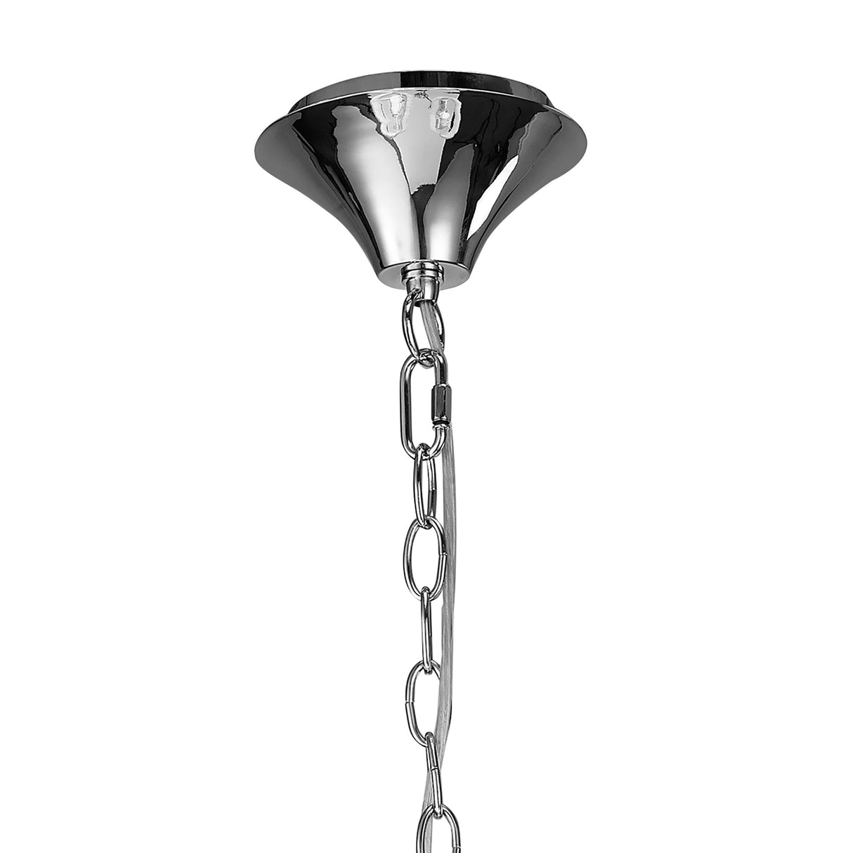 Loewe Polished Chrome 3-Light Pendant with Cream Shades